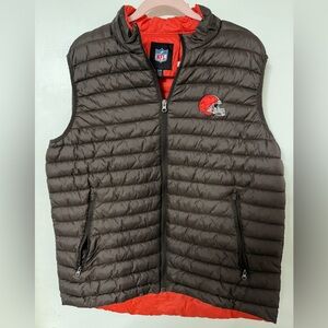 NFL Cleveland Browns Orange Puffer Vest with Black Accents